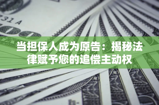 北京当担保人成为原告:揭秘法律赋予您的追偿主动权 北京当担保人成为原告:揭秘法律赋予您的追偿主动权